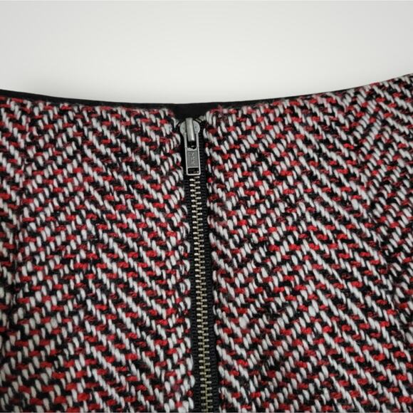 LOFT Tweed Pencil Skirt Size 0P Red White Work Office Wear Professional - Picture 4 of 5